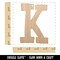 Letter K Uppercase Cute Typewriter Font Unfinished Craft Wood Holiday Christmas Tree DIY Pre-Drilled Ornament
